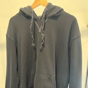 American Eagle Black Hoodie, knit hood lining. Size L